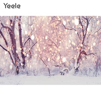 yeele snow forest winter christmas photocall dreamy light bokeh baby portrait photography backdrop shiny polka dots background