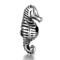stainless steel hippocampus spacer bead polished 2mm hole metal beads charms for diy bracelet jewelry making accessories
