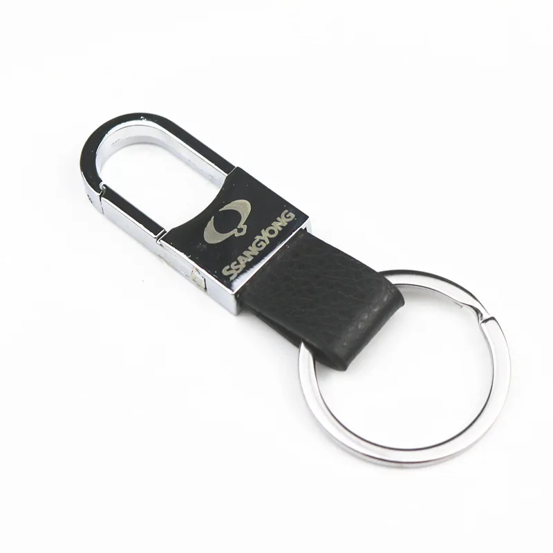 3D Fashoin сплав кожа Автомобильный Брелок эмблема значок брелок для Ssangyong Kyron Rexton Korando