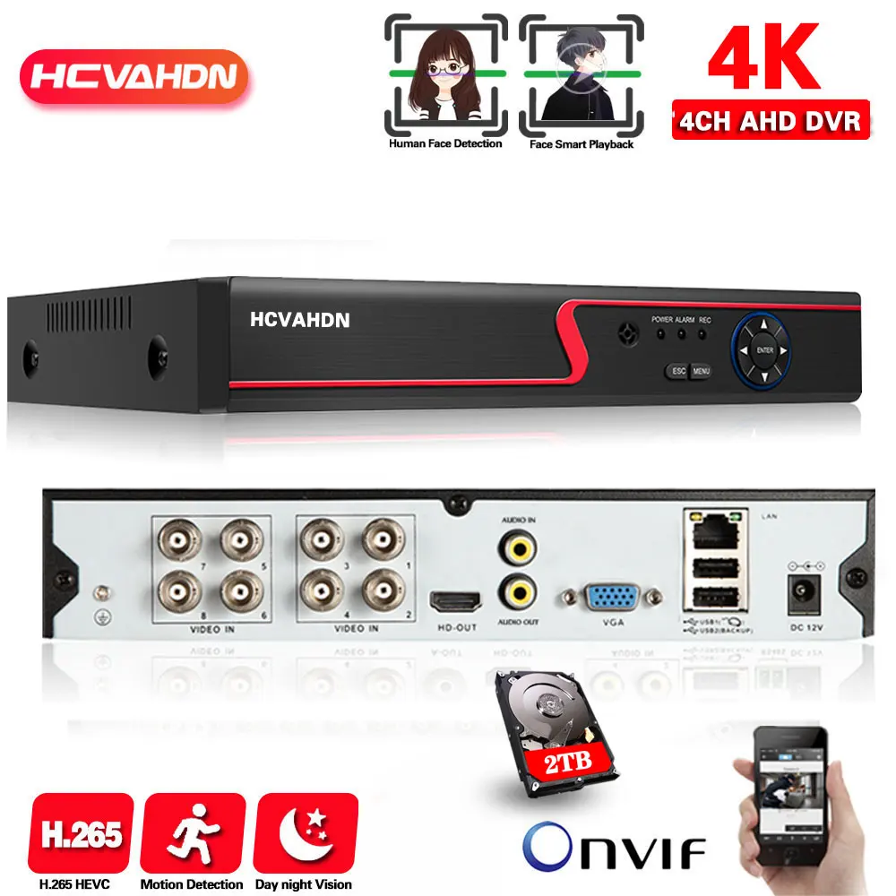 8 канальный видеорегистратор гибридная система видеонаблюдения Мп каналов 4K XMEYE 6