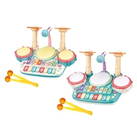 abs kids drum toy early education toy piano keyboard percussion colorful 5 in 1 kids drum set musical toy jazz drum for toddlers