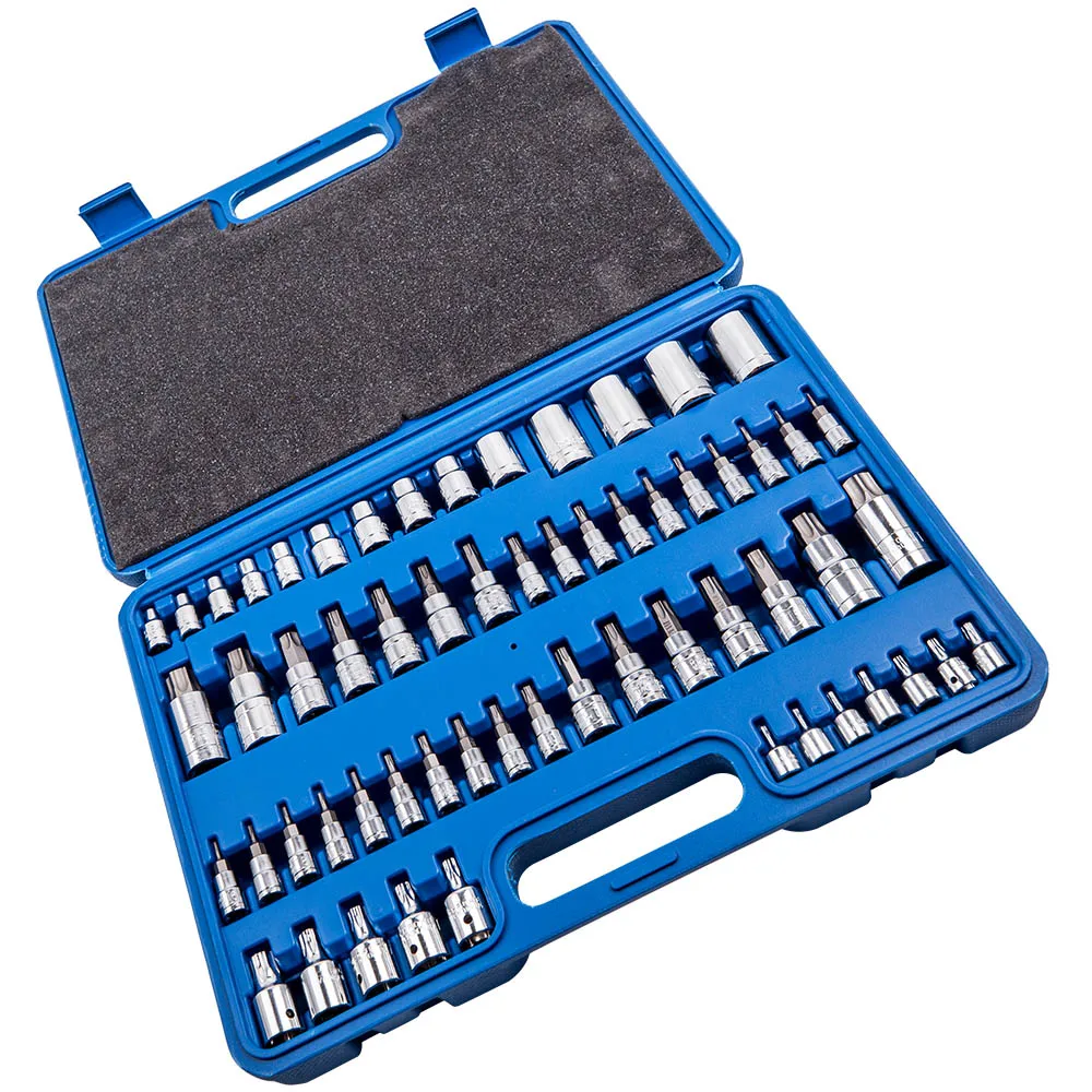 

60 шт. Master Torx Socket External Star Plus Bit Набор инструментов с защитой от взлома 3/8 "Drive