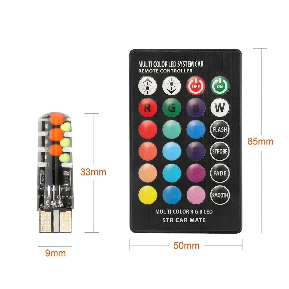 Светодиодные пульты дистанционного управления 18 SMD RGB T10 194 168 W5W 5050-6SMD для