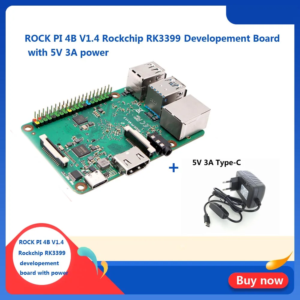 Rockpi 4B V1.4 Rockchip RK3399 ARM Cortex шестиядерный SBC/одноплатный компьютер совместимый с