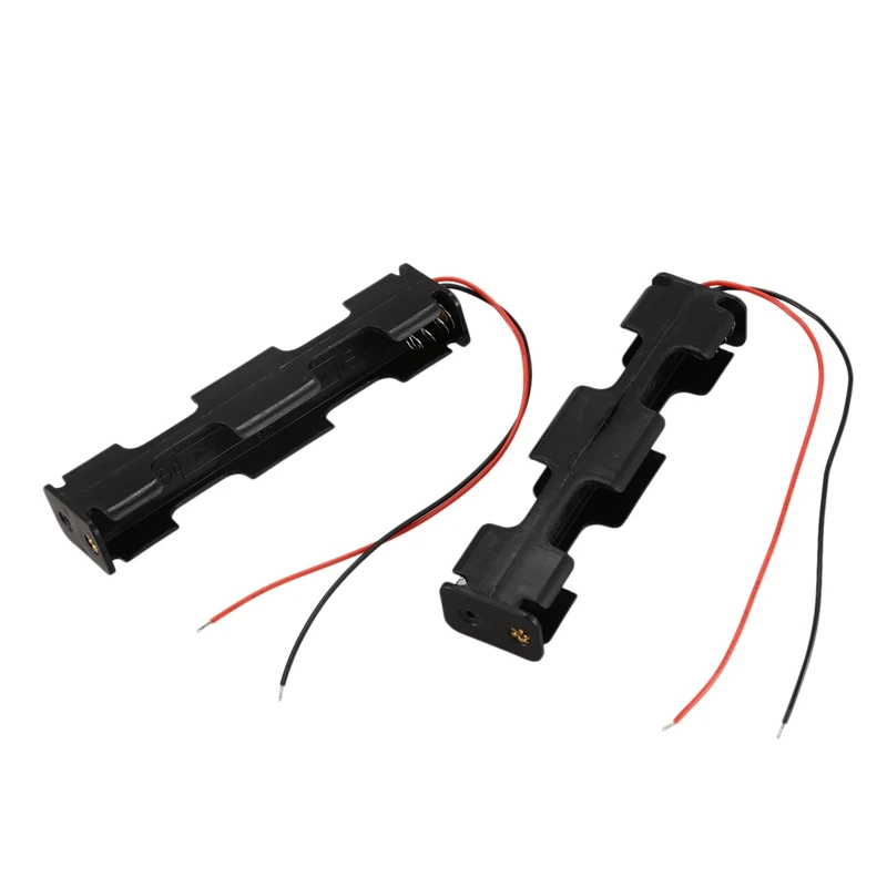 2 шт. двухслойный черный пластик 4 x AA 6V Чехол держатель для батареи w Leads| |