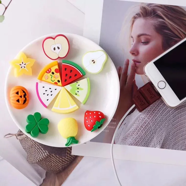 Фруктовый кабель для Iphone протектор кабеля куколка арбуза тыква модель игрушек