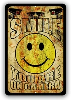 smile you are on camera business security novelty tin sign indoor and outdoor use 8x12 or 12x18
