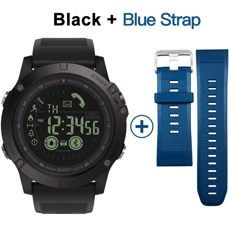 BlackBlue Оригинальные спортивные Смарт-часы Zeblaze VIBE 3, 33 месяца, время ожидания, 24 часа, всепогодный мониторинг, Смарт-часы для IOS и Android - Цвет: BlackBlue