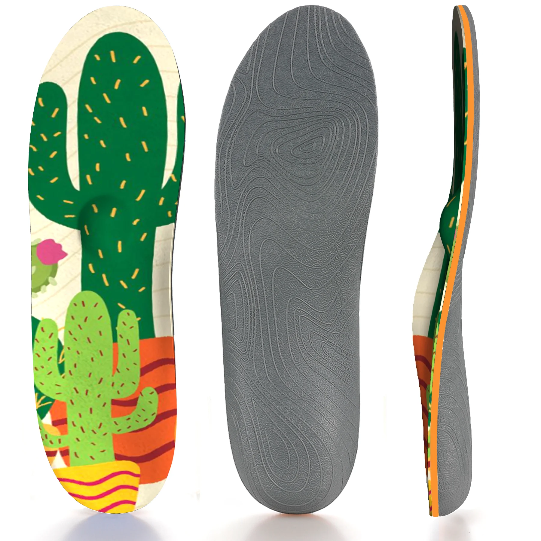 Простая конструкция противоскользящая амортизирующая дышащая стелька с