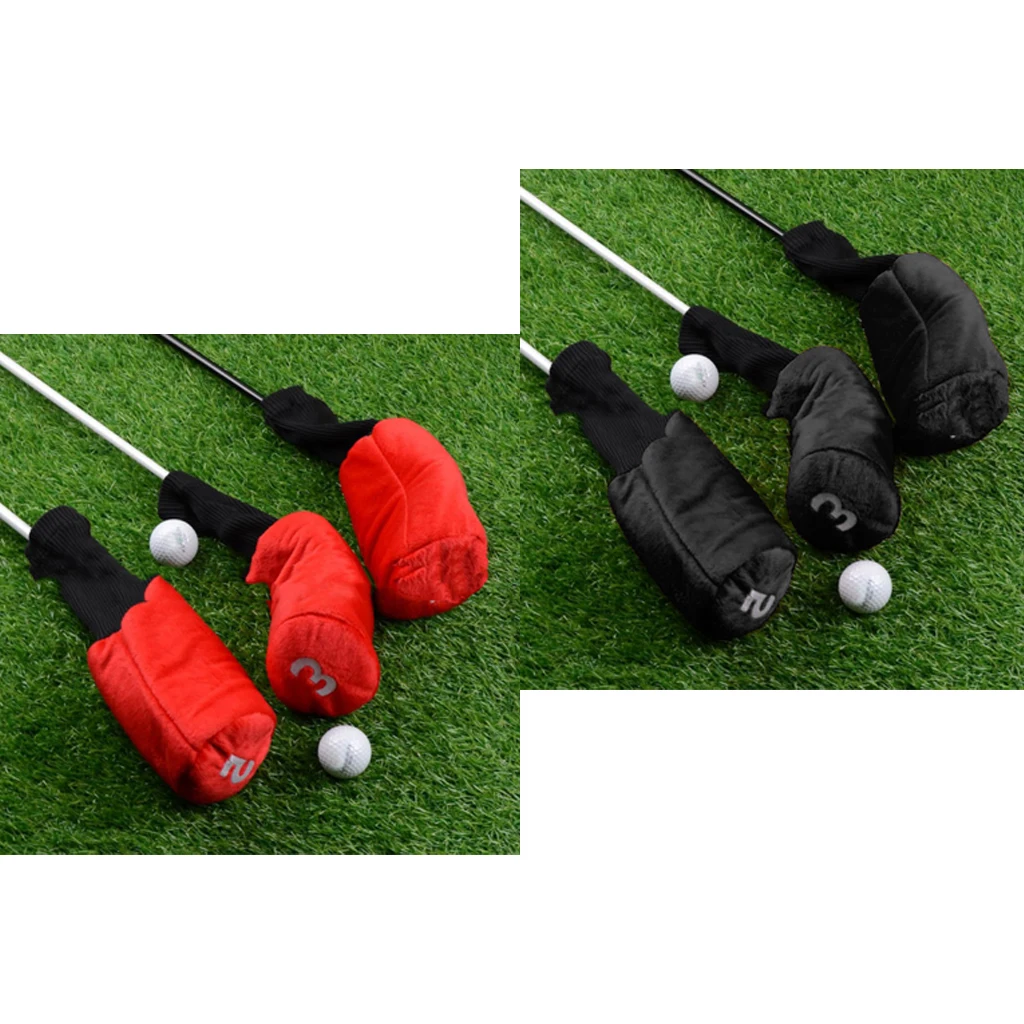 2 Set Long Neck Golf Club Head Cover Wood Driver Headcover Sleeve Bag with Number Print (1 3 5) | Спорт и развлечения