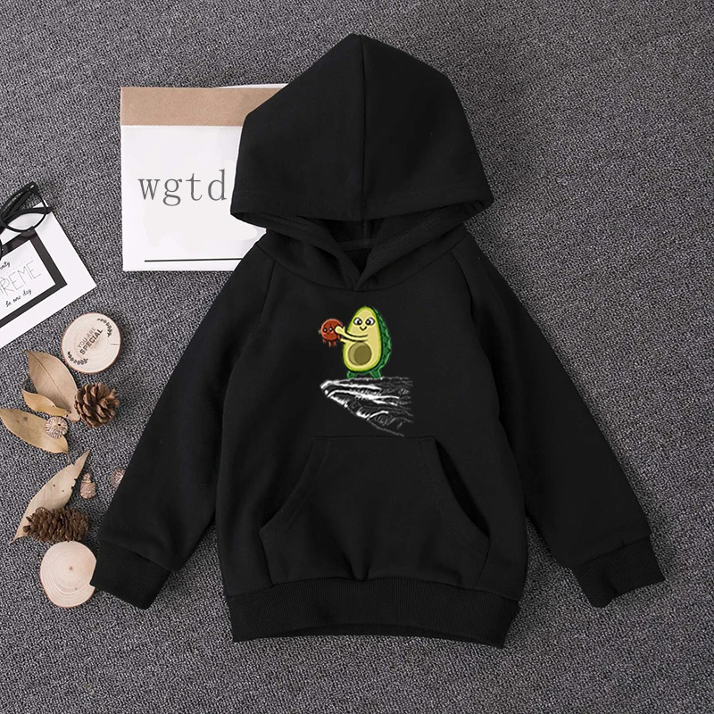 Детские толстовки с капюшоном Kawaii принтом авокадо для малышей Новинка Сезон