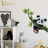 interesting panda and bamboo kids wall sticker living room home decor baby room wall decoration vinyl animals mural