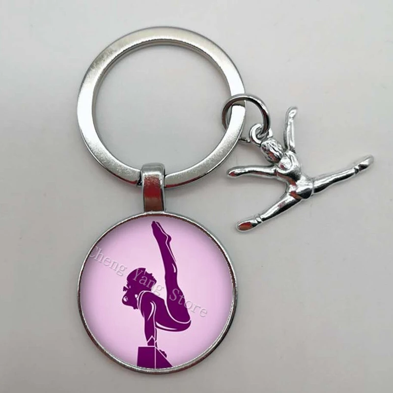 Новый гимнастический брелок художественный гимнаст узорчатый стеклянный кулон