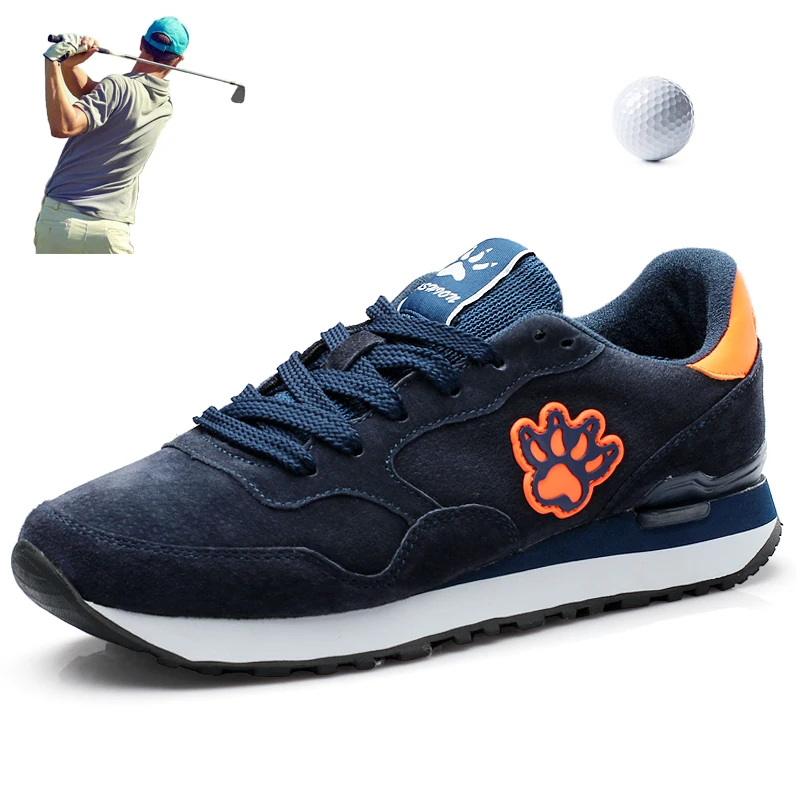 

Four Seasons Sports Men's Shoes Trend outside Male Golfing Athletic Trainers Leather Breathable Men's Golf Shoes Sneakers