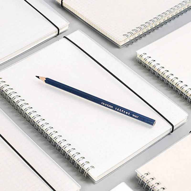 Прозрачный блокнот на спирали дневник с прозрачной сеткой в горошек из