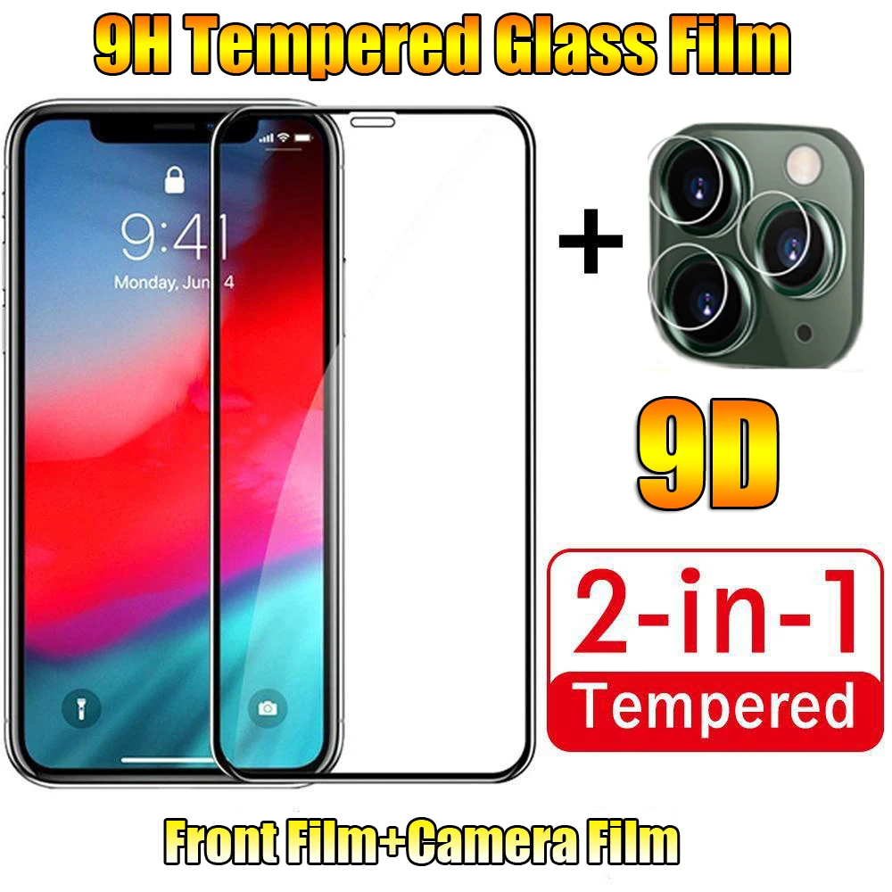 9D закаленное стекло Feel защита для iPhone 11 Pro Max фронтальная пленка камера защитная