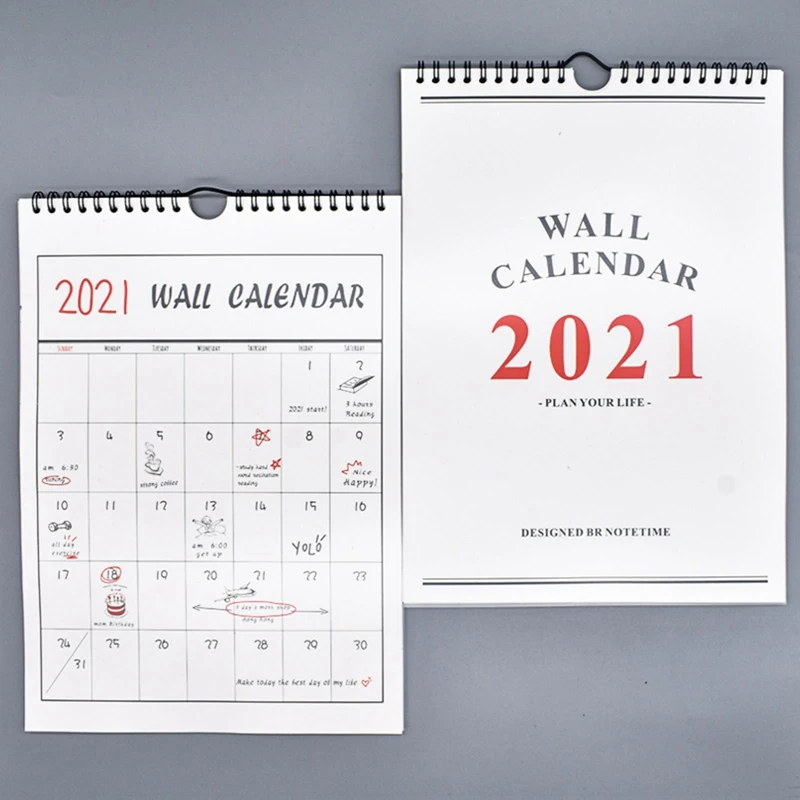 

Creative household 2021 wall calendar simple wall-mounted schedule plan note can tear calendar