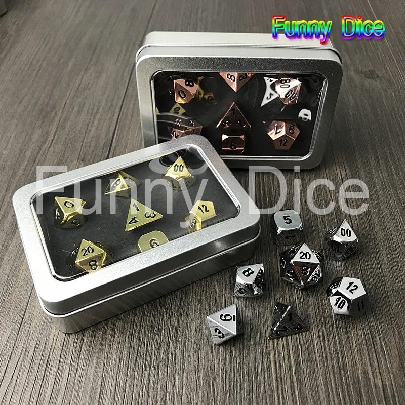 7 шт./компл. металлическая фотография для D4 D6 D8 D10 D12 D20 Side Digital Funny dnd настольная игра