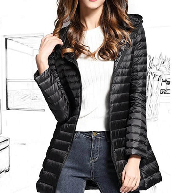 Sfit женское тонкое пуховое пальто легкий пуховик короткое зимнее с капюшоном