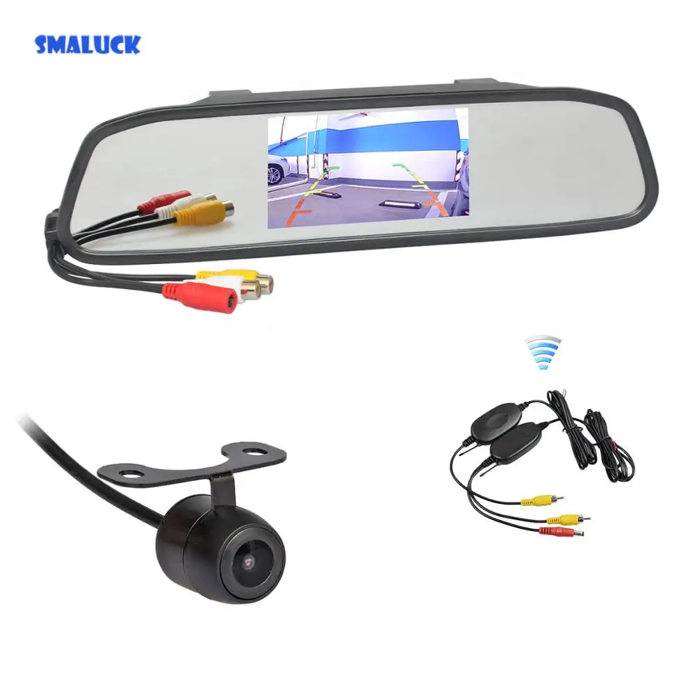 SMALUCK беспроводной 4 3 &quotАвтомобильный зеркальный монитор HD камера заднего вида