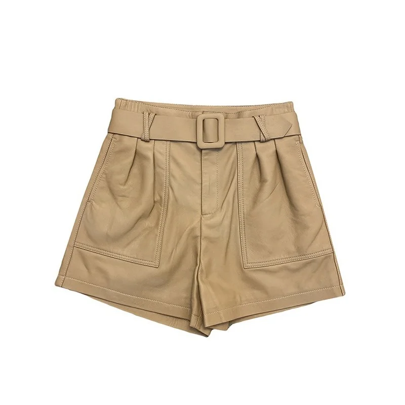 2020 Women Spring Genuine Real Sheep Leather Skirt E29