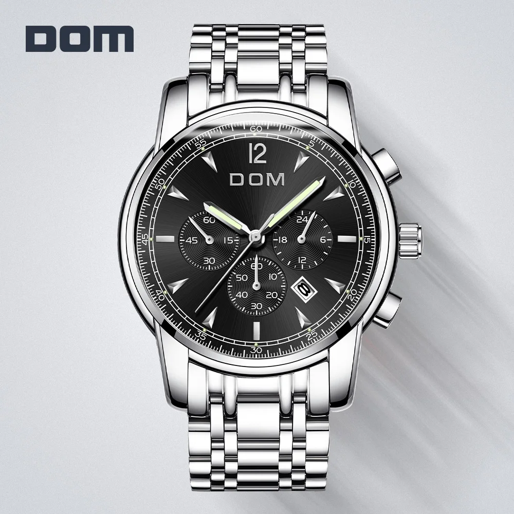 DOM Мужские Аналоговые кварцевые часы Роскошные модные спортивные наручные