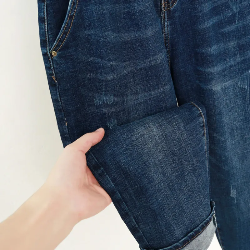 Spring Autumn Boyfriend Jeans For Women Blue High Waist Loose Denim Jeans Female Harem Pants Trousers vaqueros mujer 