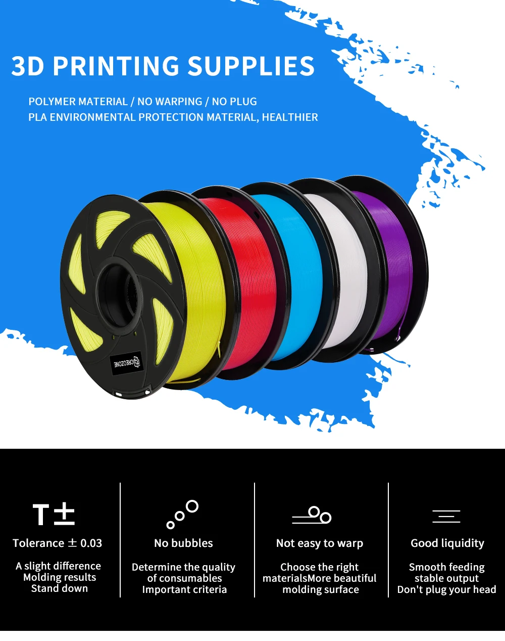 Нить для 3d принтера CREOZONE 1,75 мм 1 кг PLA ABS Нейлон Дерево TPU PETG Carbon ASA PP PC 3D пластиковая печатная нить из России