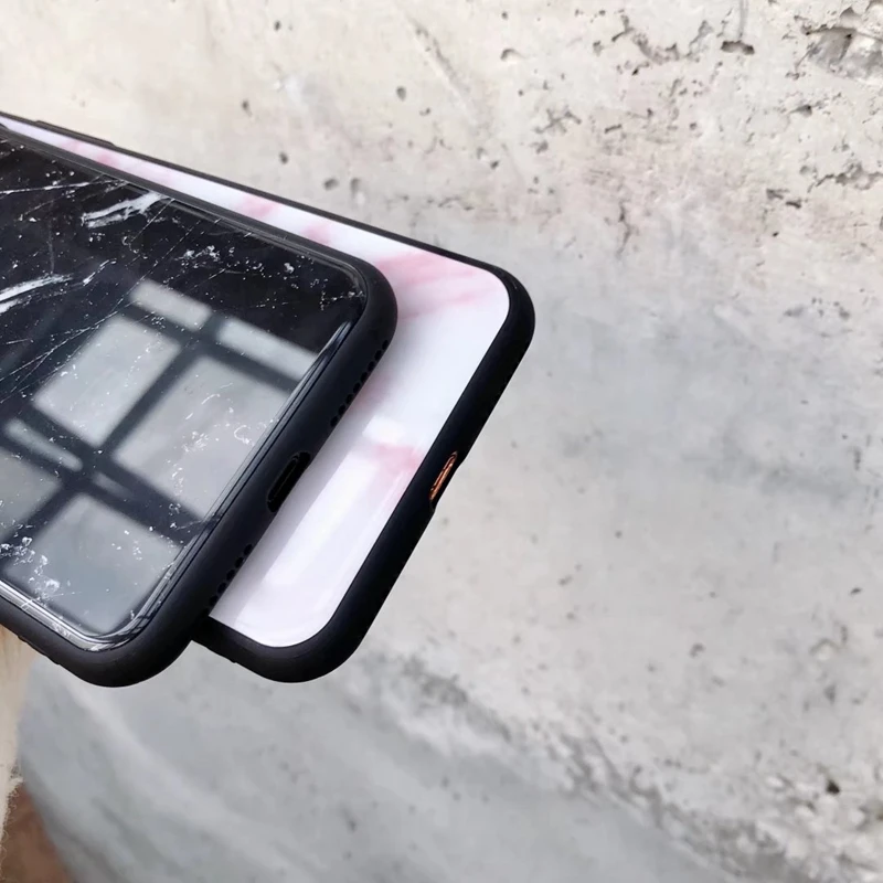Чехол из закаленного стекла XS Max с мраморным камнем для iphone 6 6s 7 8 9 plus Жесткий