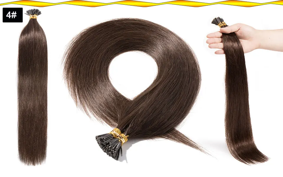 SEGO 1"-22" 50 г 100 прядей прямые человеческие волосы, кератиновые накладные волосы, Предварительно Связанные, не Реми, fusion