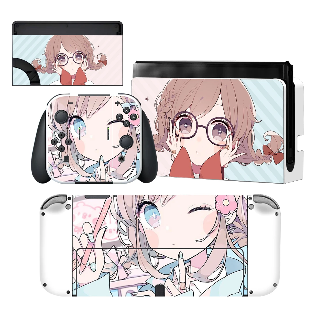 

Anime Cute Girl Nintendoswitch Skin Cover Sticker Decal for Nintendo Switch OLED NS Console Joy-con Controller Dock Skin Vinyl