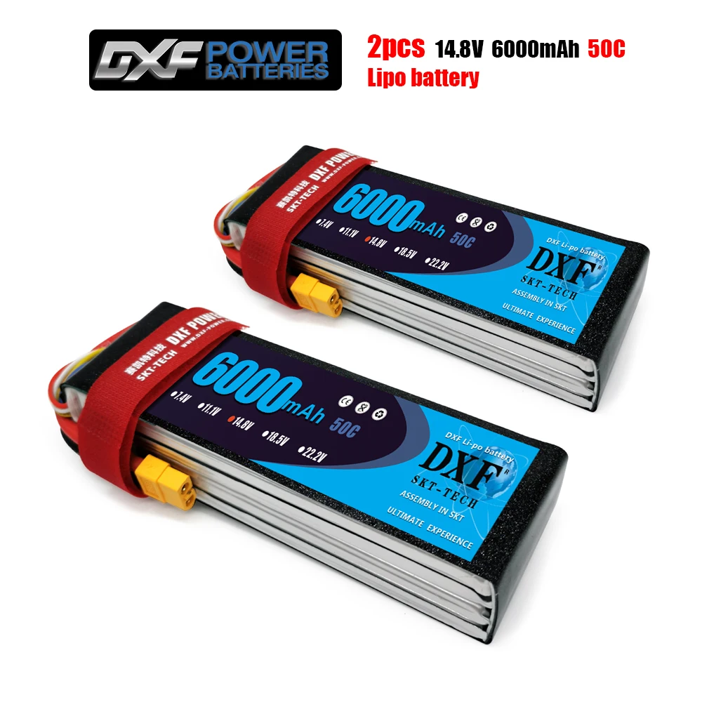 Аккумулятор DXF Lipo 4S 14 8 в 6000 мАч 50C MAX100C T/XT60 LiPo RC аккумулятор для радиоуправляемого