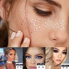 Избавление от веснушек, временная татуировка карнавальный вечерние стикер Блестящие Металлические Водонепроницаемый тату золотого цвета женские модные украшение для лица 1 шт.