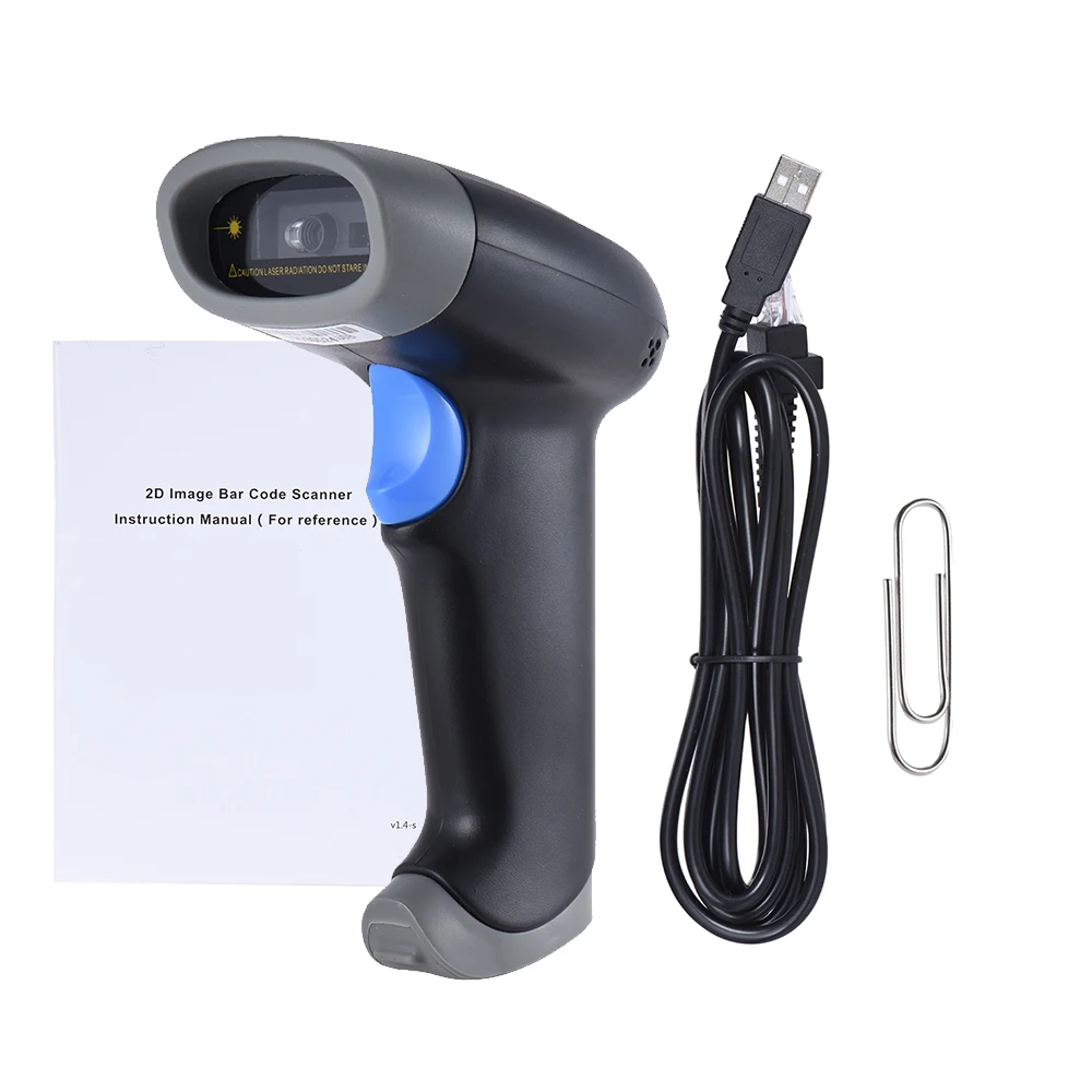 Aibecy 2D QR 1D USB ПЗС сканер штрих кодов красный светильник PDF417 экрана считыватель