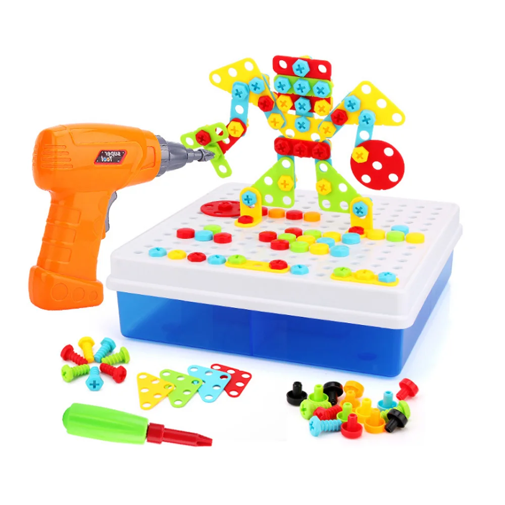 

149/193Pcs Kids Electric Drill Toys DIY Screw Group Tool Assembled Blocks Sets Block Disassembly Tool Educational Building Toys