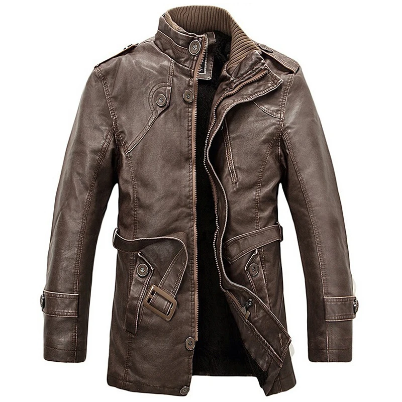 

Кожаная куртка, мужские длинные шерстяные пальто с воротником-стойкой, кожаные мужские бриджи, мотоциклетные куртки, верхняя одежда, Тренч, ...