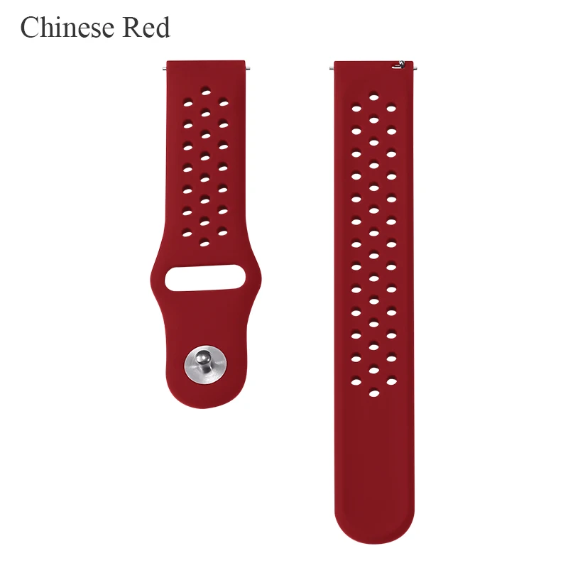 Chinese red BOORUI Amazfit Bip ремешок спортивный дышащий силикон 20 мм ремешок для Xiaomi Huami Amazfit Bip BIT Lite Youth Smart Watch - Цвет: Chinese red