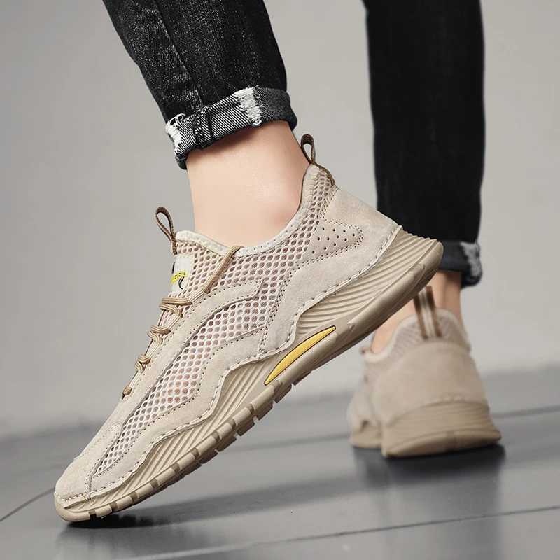 

2021 New Summer Men Shoes Fashion Mesh Sports Sneakers Outdoor Slip-On Walking Shoes Lightweight Soft Casual Shoes Big Size 47