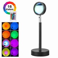 new rgb remote control sunset projection lamp rainbow atmosphere led light for home bedroom shop background wall decoration