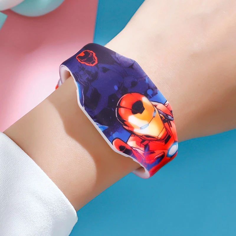 Big Sale Children Flash Electronic Digital Watch Marvel Hero Boy Wristatches Princess Girl Clock Silicone Soft Band Luminous LED