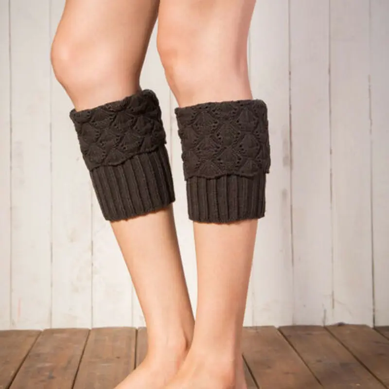 

Women Trim Boot Cuffs Toppers Leg Warmers Ladies Knitted Short Knee Ankle Sock