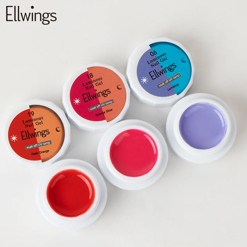 Ellwings светящийся в темноте Гель-лак для ногтей флуоресцентный Гибридный лак цвета