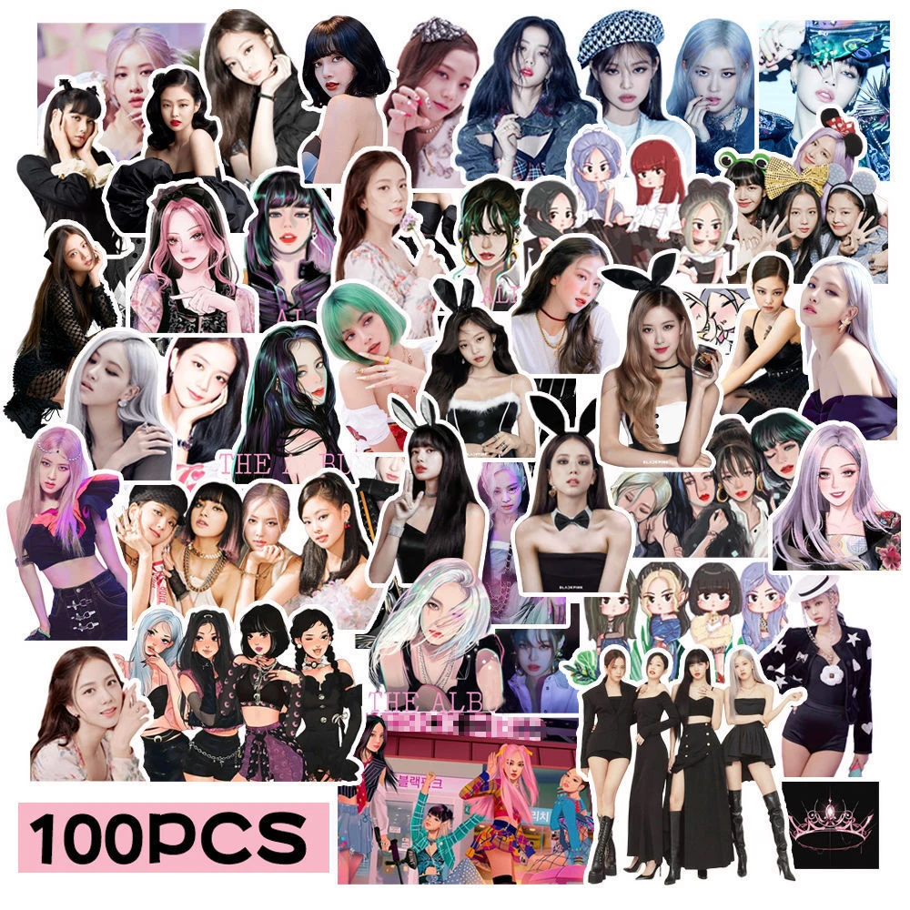 

Популярные стикеры Kpop с изображением Лизы розового цвета, 109/100 шт.