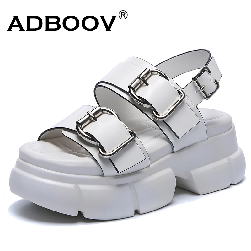 

Женские кожаные сандалии ADBOOV, на толстой подошве, со змеиным узором, на платформе 8 см, летняя обувь с пряжкой
