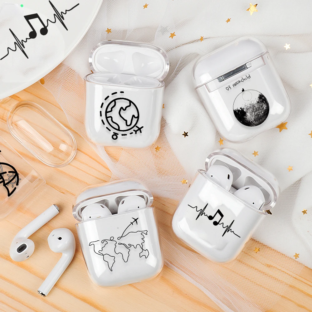 Чехол для наушников Airpods 2 1 3 Pro жесткий прозрачный чехол из поликарбоната Apple Air Pods