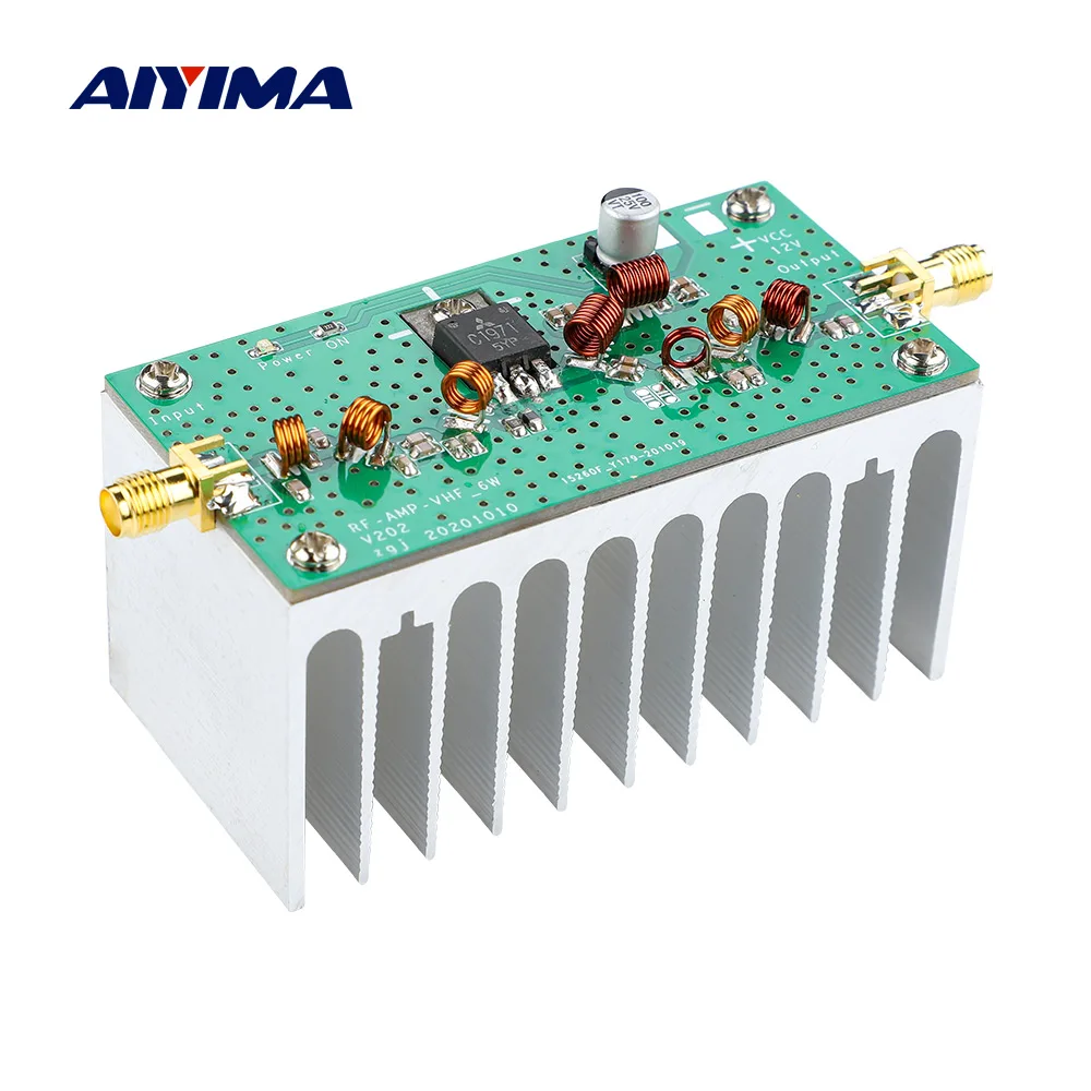 AIYIMA 6W 140-170MHz FM מגבר כוח VHF Amplificador 12V עבור FM משדר RF רדיו חזיר עם גוף קירור