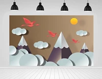 scopiso paper art origami beautiful landscape of mountains with clouds photo studio decoration props photography backgrounds