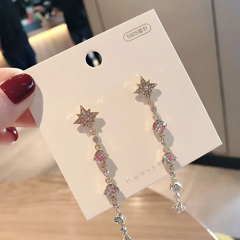 Дизайн Ретро барочный дворец стиль в Южной Корее со Звездой Кулон Серьги и