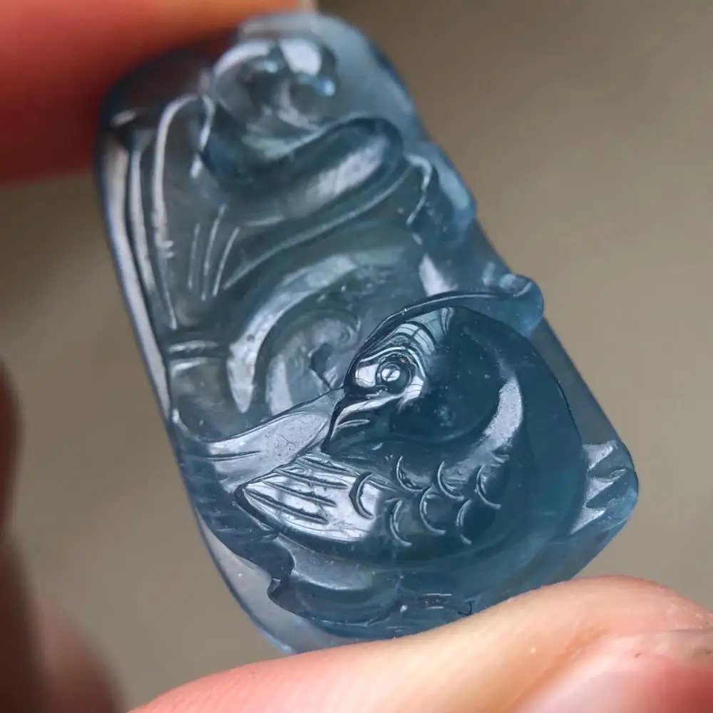 

Genuine Natural Blue Ice Aquamarine Swan Pendant 31.1-17.8-9mm From Brazil Women Jewelry Beads Aquamarine Necklace AAAAA