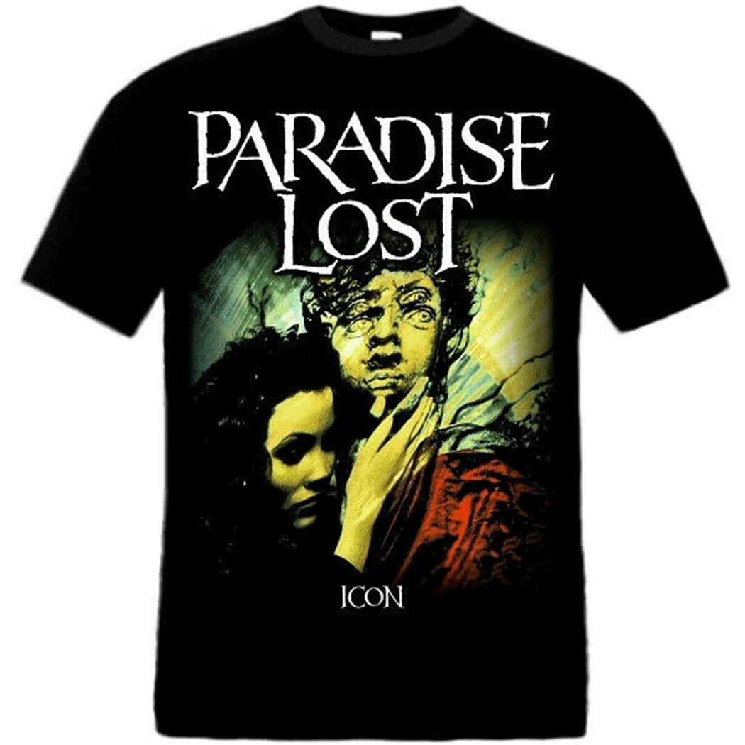 Футболка с надписью &quotPARADISE LOST Icon TIAMAT MY DYING BRIDE KATATONIA SATURNUS ANATHEMA DARKSEED&quot базовые